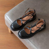 Vintage Mary Jane Schuhe mit Knöchelriemen und runder Zehenpartie